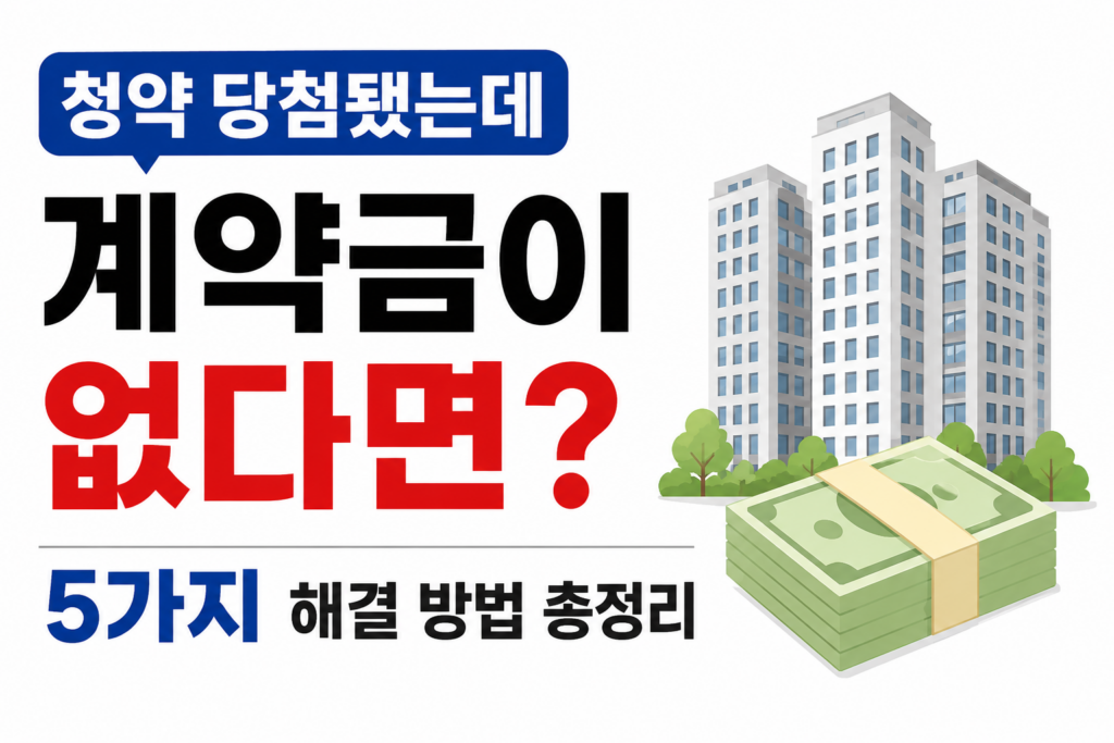 청약 당첨됐는데 계약금이 없다면 5가지 해결 방법 총정리 대표이미지