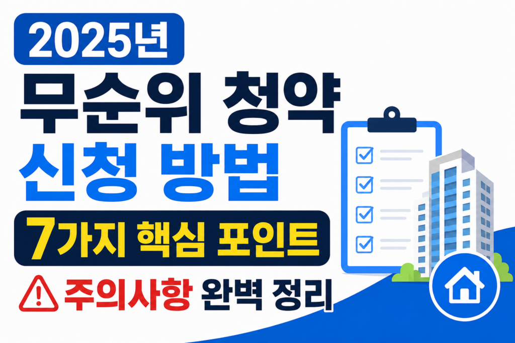 2025년 무순위 청약 신청 방법 7가지 핵심 포인트와 주의사항 완벽 정리 대표이미지