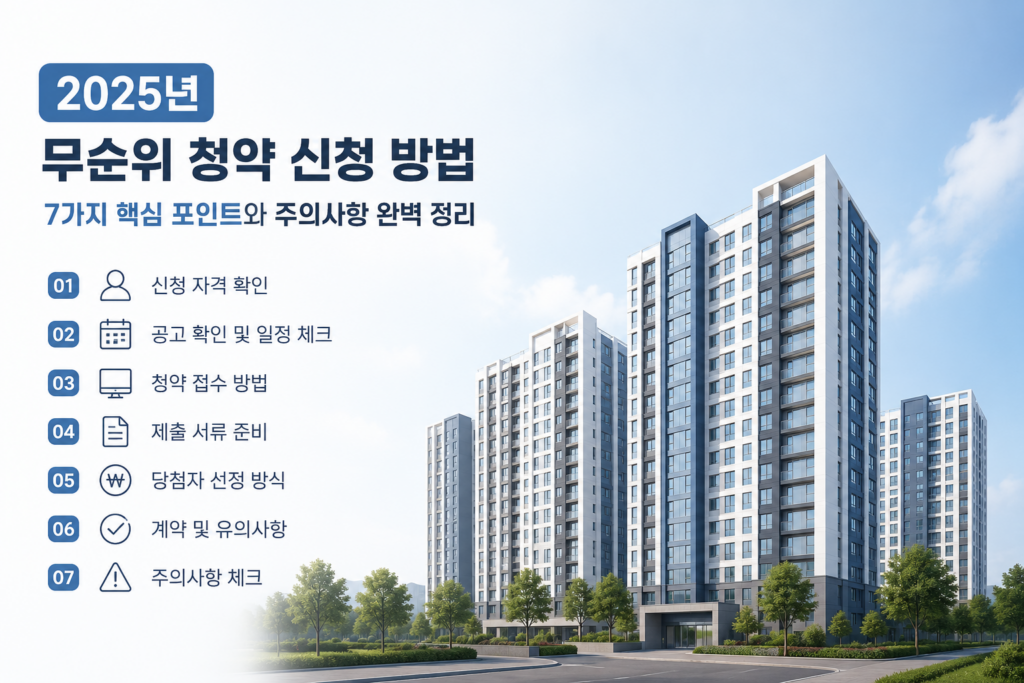 2025년 무순위 청약 신청 방법 7가지 핵심 포인트와 주의사항 완벽 정리 본문이미지