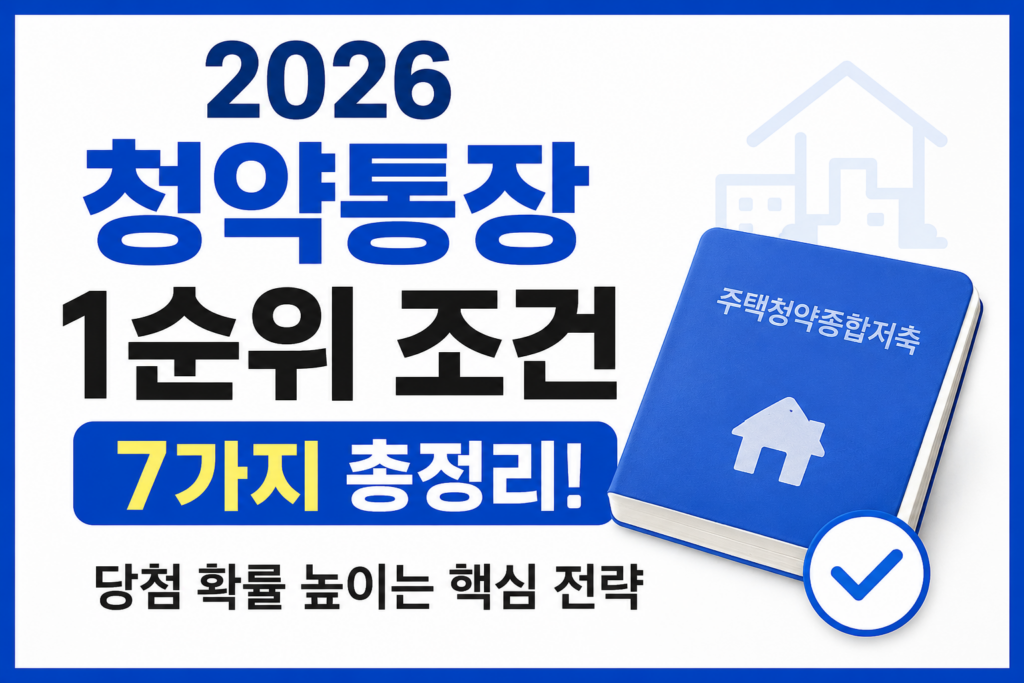 2026 청약통장 1순위 조건 7가지 총정리! 당첨 확률 높이는 핵심 전략 대표이미지