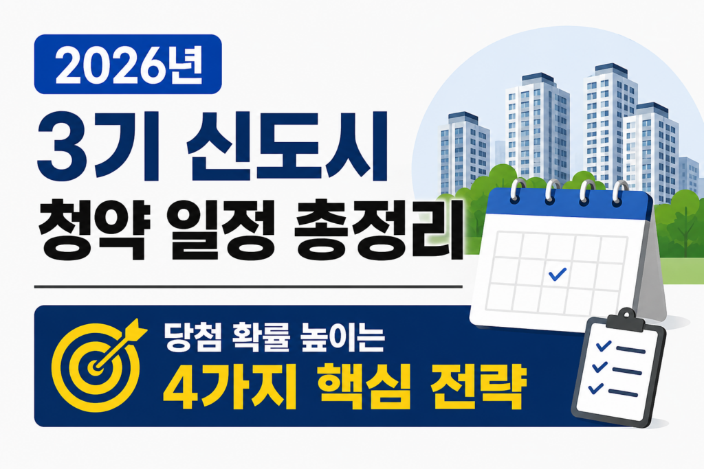 2026년 3기 신도시 청약 일정 총정리 및 당첨 확률 높이는 4가지 핵심 전략 대표이미지