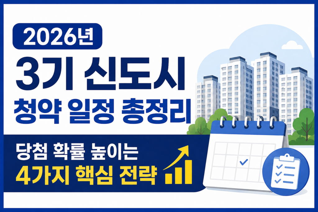2026년 3기 신도시 청약 일정 총정리 및 당첨 확률 높이는 4가지 핵심 전략 본문이미지