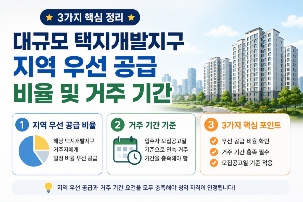 대규모 택지개발지구 지역 우선 공급 비율 및 거주 기간 3가지 핵심 정리 대표이미지
