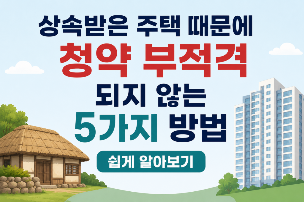 상속받은 주택 때문에 청약 부적격 되지 않는 5가지 방법 대표이미지