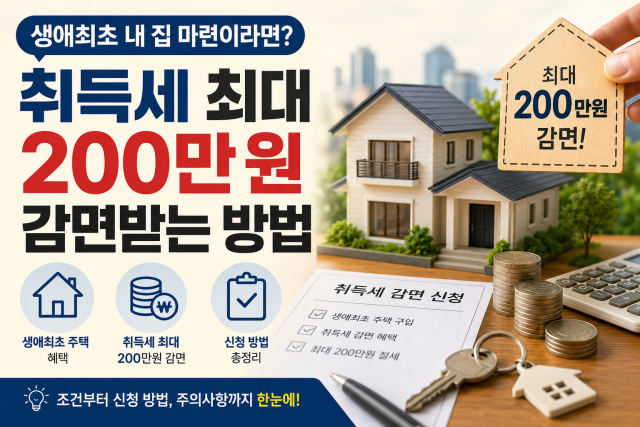 생애최초 내 집 마련이라면 취득세 최대 200만 원 감면받는 방법