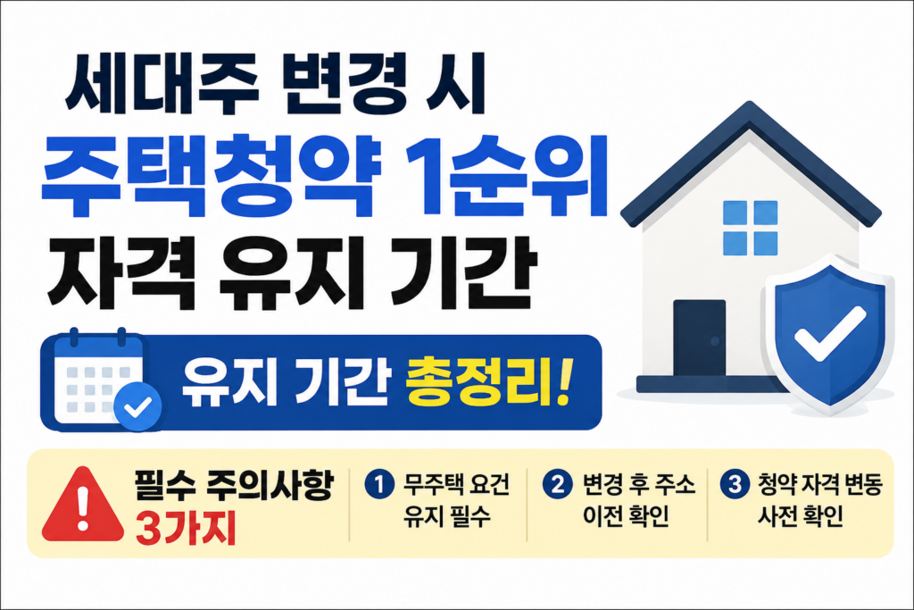 세대주 변경 시 주택청약 1순위 자격 유지 기간과 필수 주의사항 3가지 대표이미지