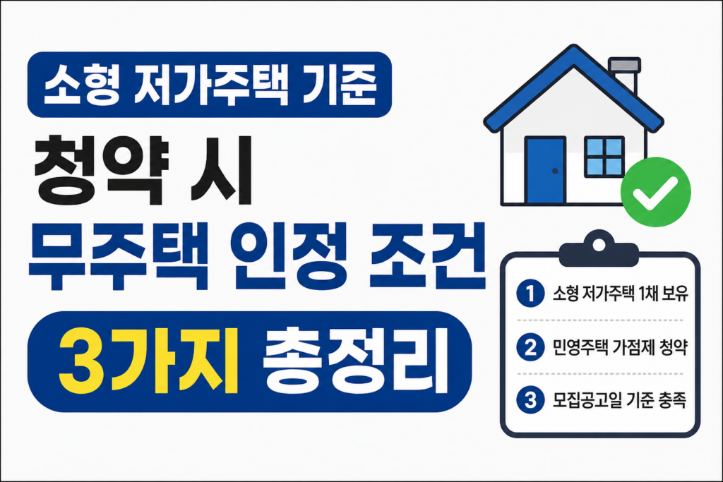 소형 저가주택 기준과 청약 시 무주택 인정 조건 3가지 총정리 대표이미지