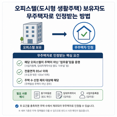 오피스텔과 도시형 생활주택 보유자도 무주택자로 인정받는 방법 용량줄여서 심플하게 대표이미지