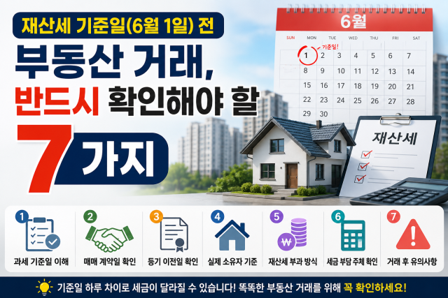 재산세 기준일(6월 1일) 전 부동산 거래, 반드시 확인해야 할 7가지 본문이미지