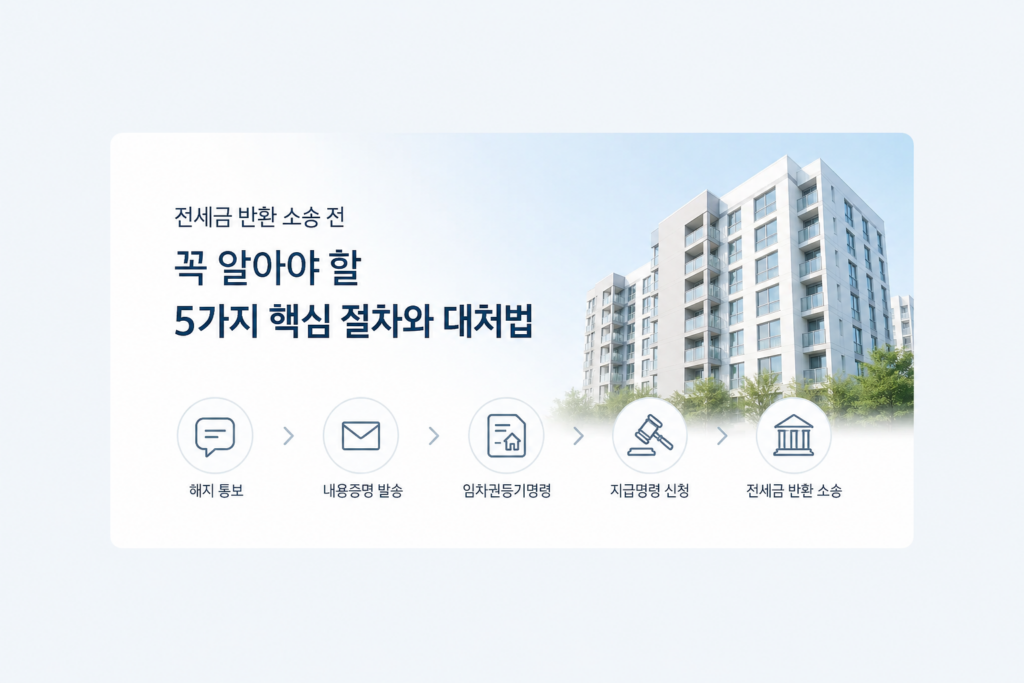 전세금 반환 소송 전 꼭 알아야 할 5가지 핵심 절차와 대처법 본문 이미지